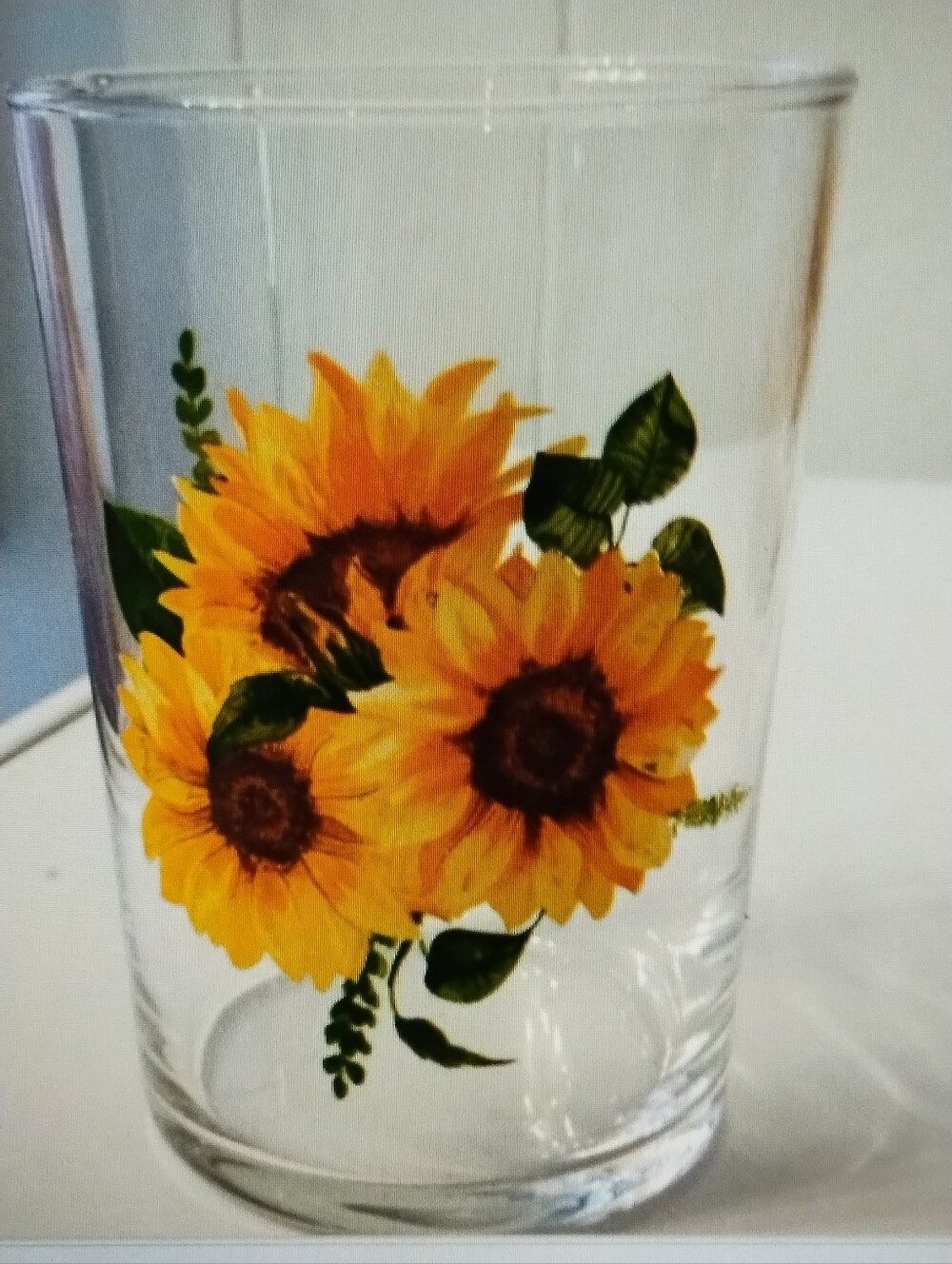 (9) Royal Norfolk Sunflower Glasses- 3 Different Sizes